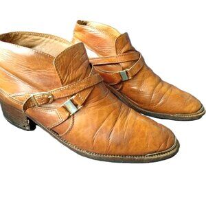 Vintage Leather Ankle Boots Men's Size 9/10 Made in Italy Distressed